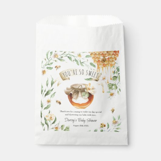 あなたは甘い蜂蜜Beeありがとう赤ちゃんシャワー フェイバーバッグ (正面)