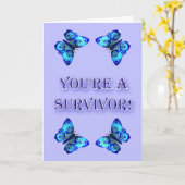 あなたは生存者! 癌サポートピンクのリボン カード (黄色い花)