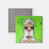 「あなたは疑問に思の今」の方形マグネット マグネット (正面/裏面)