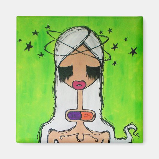 「あなたは疑問に思の今」の方形マグネット マグネット (正面)