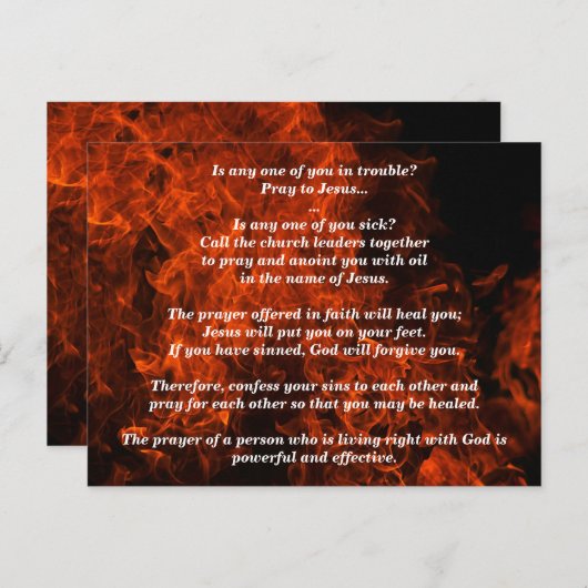あなたは病気ですか。それなら、ヤコブの手紙5章13−16節を祈りなさい。 ポストカード (正面/裏面)