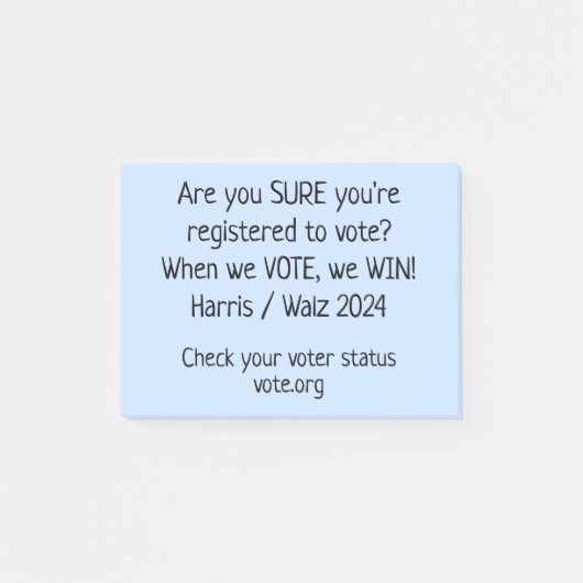 あなたは登録は確かか?有権者へのメモ ポストイット (正面)