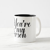 あなたは白黒のギフトのコーヒー私の人 ツートーンマグカップ (正面右)