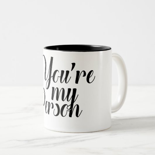 あなたは白黒のギフトのコーヒー私の人 ツートーンマグカップ (正面右)