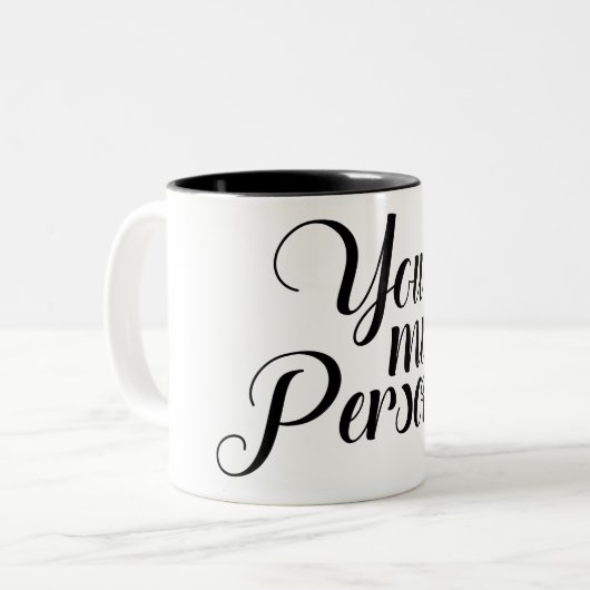 あなたは白黒のギフトのコーヒー私の人 ツートーンマグカップ (正面左)