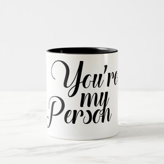 あなたは白黒のギフトのコーヒー私の人 ツートーンマグカップ (中央)