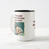 あなたは目を開けてコーヒーマグおもしろいを眠る ツートーンマグカップ (正面左)