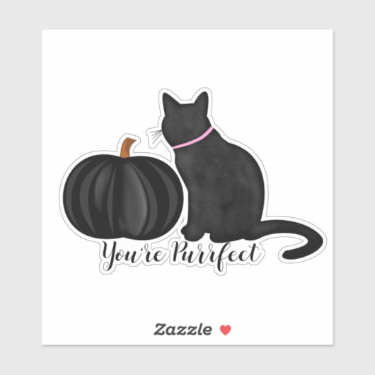 あなたは真っ黒な黒猫と黒いカボチャだ シール (シート)