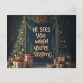 あなたは眠っているときに彼があなたを見るクリスマス ポストカード (正面)