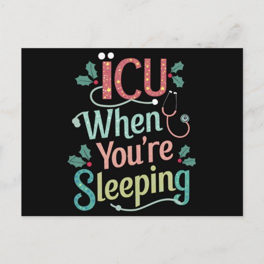 あなたは眠るICU時ICUナースクリスマス シーズンポストカード (正面)