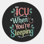 あなたは眠るICU時ICUナースクリスマス ラウンドシール (正面)