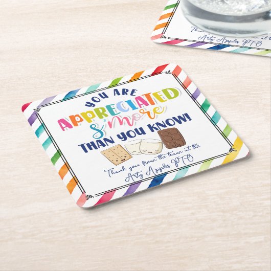 あなたは知っている以上に感謝されている先生 スクエアペーパーコースター (アングル)