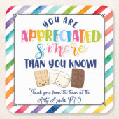 あなたは知っている以上に感謝されている先生 スクエアペーパーコースター (正面)