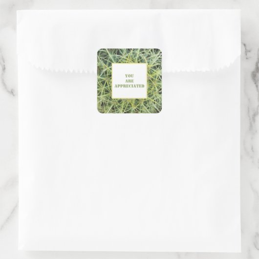 あなたは砂漠の植物サボテン感謝している スクエアシール (バッグ)