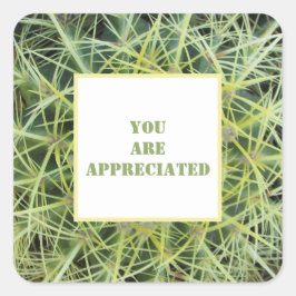 あなたは砂漠の植物サボテン感謝している スクエアシール