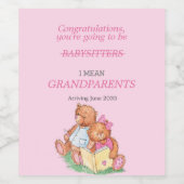 あなたは祖父母になりピンク色になる ワインラベル (シングルラベル)