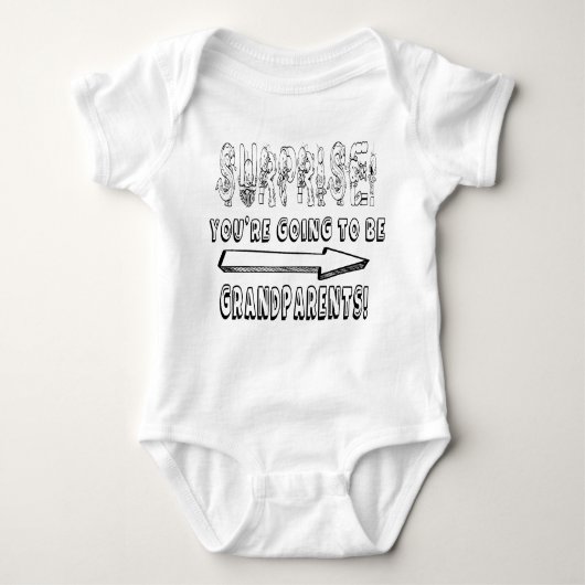 あなたは祖父母の妊娠を驚かせる ベビーボディスーツ (正面)