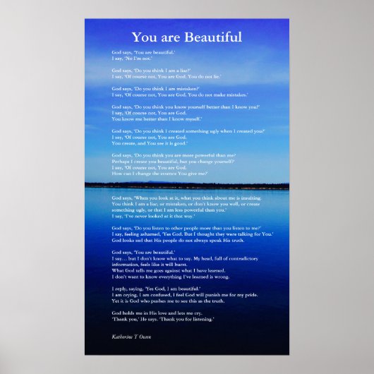 あなたは神の愛についてのスピリチュアル詩の美しい ポスター (正面)