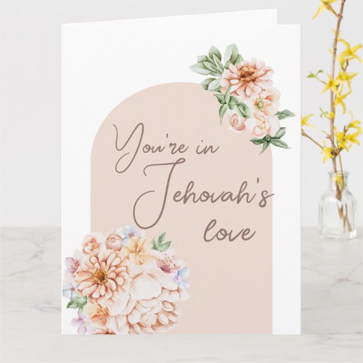 あなたは神の愛の中にいる – JW勇気付けられる カード (黄色い花)