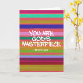 あなたは神の最高傑作エペソ引用文 カード (黄色い花)