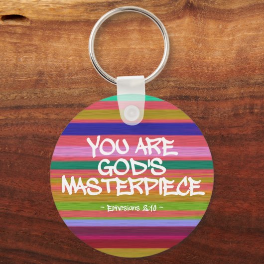 あなたは神の最高傑作エペソ引用文 キーホルダー (正面)