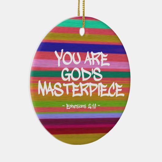 あなたは神の最高傑作エペソ引用文 セラミックオーナメント (右)