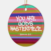 あなたは神の最高傑作エペソ引用文 セラミックオーナメント (左)
