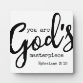 あなたは神の最高傑作エペソ2:10サイン フォトプラーク (正面)