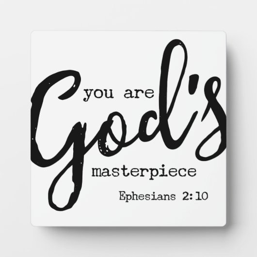 あなたは神の最高傑作エペソ2:10サイン フォトプラーク (正面)