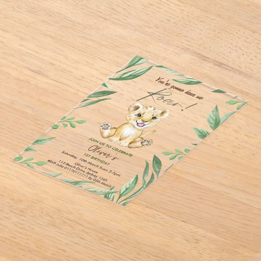 あなたは私が轟音を聞く最初の誕生日 アクリル招待状 (レイダウン)