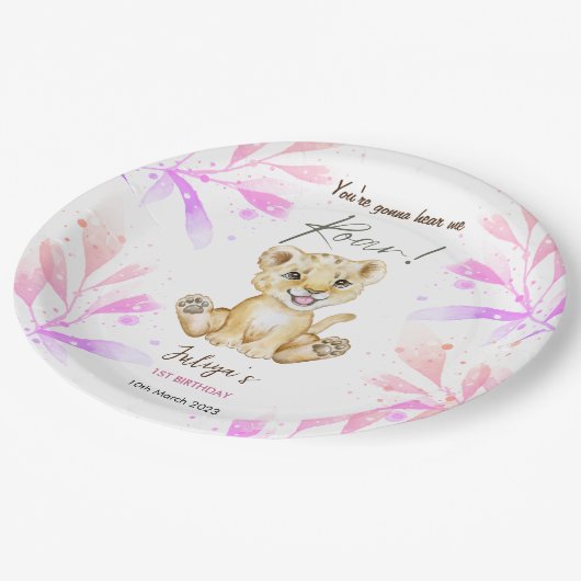 あなたは私が轟音を聞く最初の誕生日 ペーパープレート (アングル)