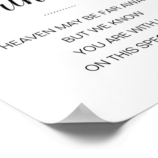 「あなたは私たちと一緒にいる」 天国は遠く離れているかもしれない ウェディング ポスター (角)