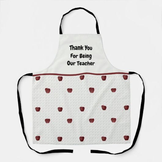 あなたは私たちのモザイクのリンゴである先生ありがとう エプロン (正面)