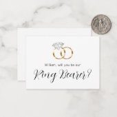 あなたは私たちのリングや輪ベアラーダイヤモンド結婚のリングや輪か ノートカード (正面/裏面インサイチュ)