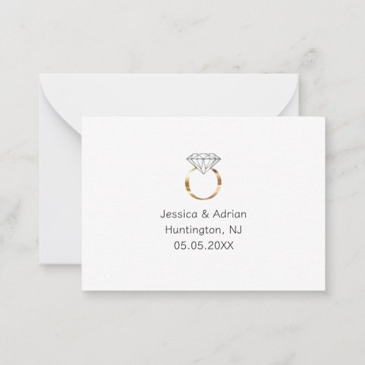 あなたは私たちのリングや輪ベアラーダイヤモンド結婚のリングや輪か ノートカード (裏面)