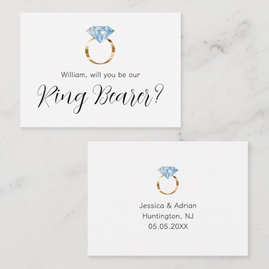 あなたは私たちのリングや輪ベアラーダイヤモンド結婚のリングや輪だろうか ノートカード (正面/裏面)