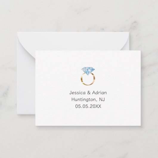 あなたは私たちのリングや輪ベアラーダイヤモンド結婚のリングや輪だろうか ノートカード (裏面)