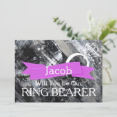 あなたは私たちのリングや輪ベアラー木製招待状になる 招待状 (スタンド正面)