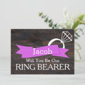 あなたは私たちのリングや輪持参木木製 招待状 (スタンド正面)