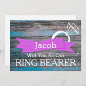 あなたは私たちのリングや輪持参木木製 招待状 (正面/裏面)