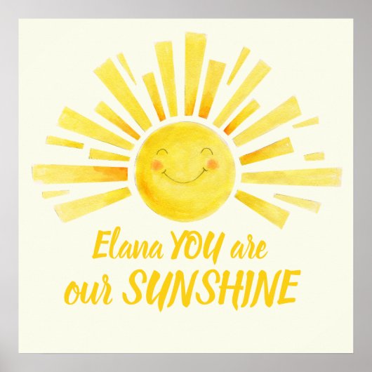 あなたは私たちの太陽の笑顔の黄色い太陽のカスタム ポスター (正面)