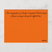 あなたは私たちの祈りの言葉教会の会衆にいる ポストカード (裏面)