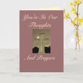 あなたは私たちの考えと祈りの言葉カード カード (黄色い花)