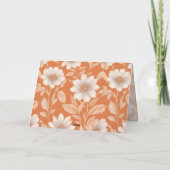 あなたは私たちの考えに入っている – オレンジに白い花 カード (裏面)