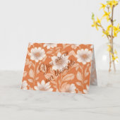 あなたは私たちの考えに入っている – オレンジに白い花 カード (黄色い花)