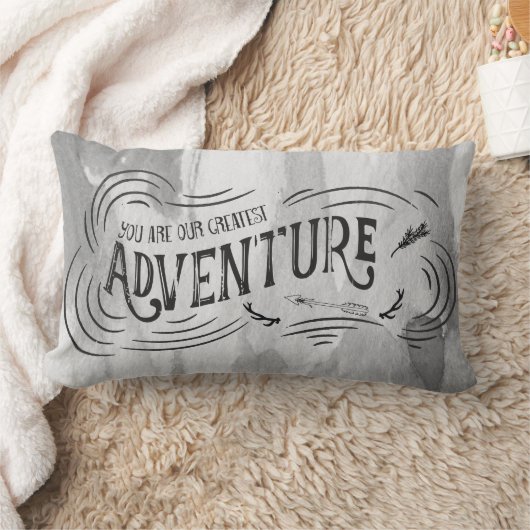 あなたは私たちもっとも偉大のアドベンチャーウォーターの色のインク ランバークッション (ブランケット)