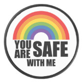 あなたは私と安全であるLGBTQレインボープライド アイスホッケーパック (正面)