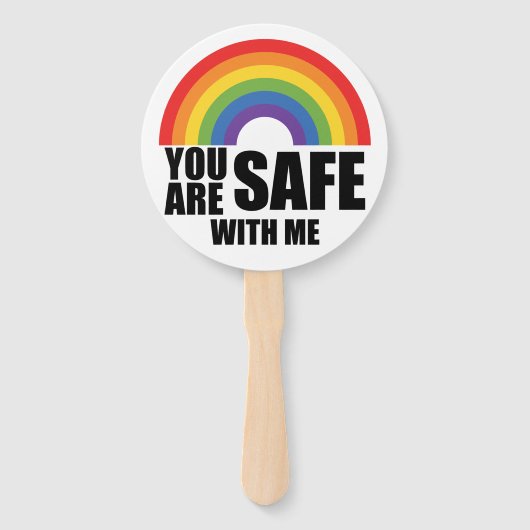 あなたは私と安全であるLGBTQレインボープライド ハンドファン (正面)
