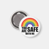あなたは私と安全であるLGBTQレインボープライド マグネット (正面/裏面)