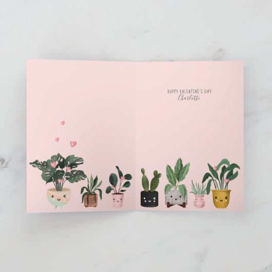 あなたは私にかわいい水彩鉢植え シーズンカード (内部)
